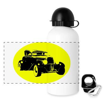 Car - Panoramic Thermal Bottle with Lid 500 ml - white - Front