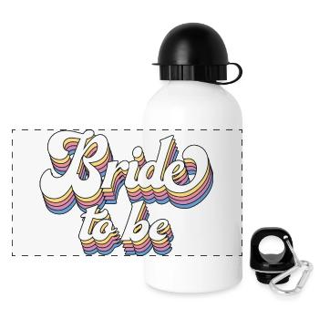 Braut To Be Future Mrs. Brautdusche Hochzeitsgeschenk - Panorama Trinkflasche mit Deckel 500 ml - Weiß - Vorne