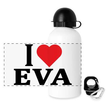 t-shirt I love Eva t-shirt gift idea - Panoramic Thermal Bottle with Lid 500 ml - white - Front