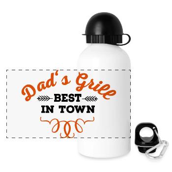 Grill - Panorama Trinkflasche mit Deckel 500 ml - Weiß - Vorne