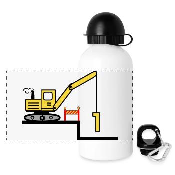 Excavator - Panoramic Thermal Bottle with Lid 500 ml - white - Front