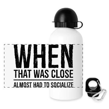 when that was close funny shirt - Gourde panoramique avec couvercle 500 ml - blanc - Devant