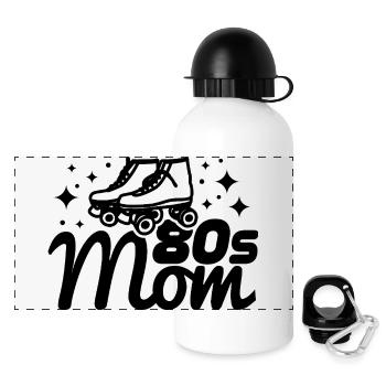 80er Jahre Mama - Panorama Trinkflasche mit Deckel 500 ml - Weiß - Vorne