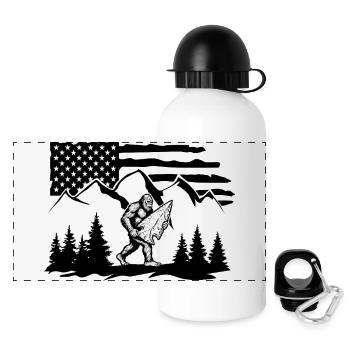 Bigfoot Arrowhead Flint US Flag - Panoramic Thermal Bottle with Lid 500 ml - white - Front