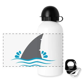 Haifischflosse - Panorama Trinkflasche mit Deckel 500 ml - Weiß - Vorne