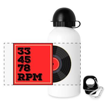 33 45 78 tours de disque vinyle design - Gourde panoramique avec couvercle 500 ml - blanc - Devant