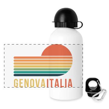 Gênes, Italie - Gourde panoramique avec couvercle 500 ml - blanc - Devant