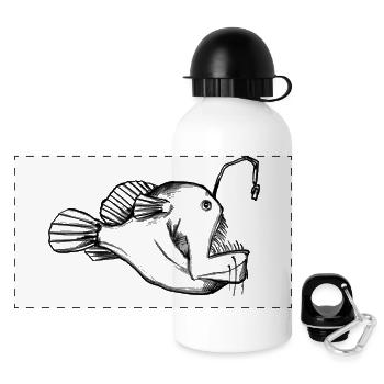 Deep Sea Frogfish Monster - Illustration - Panoramic Thermal Bottle with Lid 500 ml - white - Front
