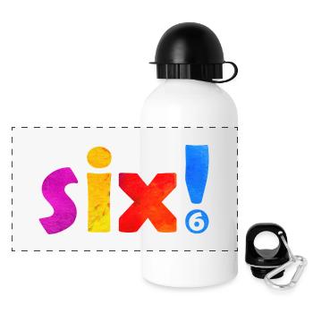 SIX 6 ANS 6E ANNIVERSAIRE - Gourde panoramique avec couvercle 500 ml - blanc - Devant