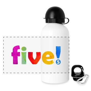 FIVE 5 YEARS 5TH BIRTHDAY - Panoramic Thermal Bottle with Lid 500 ml - white - Front