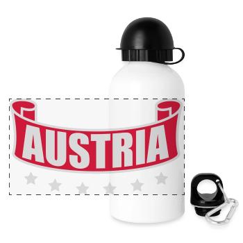 Austria Banner Logo - Gourde panoramique avec couvercle 500 ml - blanc - Devant