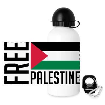 free_palestine_pa3 - Panorama Trinkflasche mit Deckel 500 ml - Weiß - Vorne