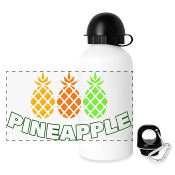 PINEAPPLE - Panorama Trinkflasche mit Deckel 500 ml - Weiß - Vorne