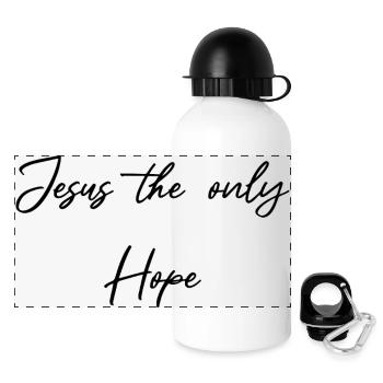 Jesus die einzige Hoffnung - Panorama Trinkflasche mit Deckel 500 ml - Weiß - Vorne