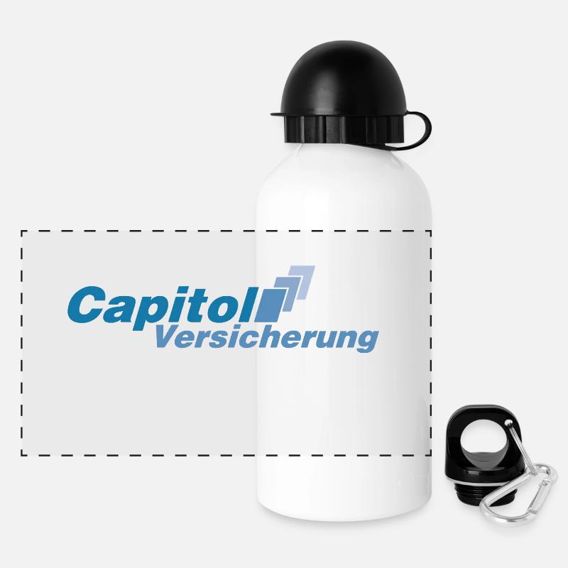 Stromberg Capitol Versicherung Personalisierbar - Panorama Trinkflasche mit Deckel 500 ml - Weiß