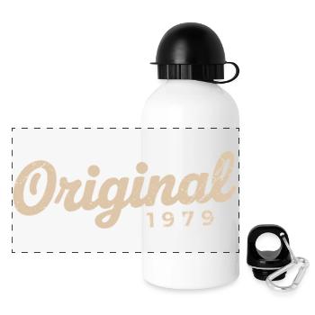 Geburtstagsgeschenk 1979 | Geboren 1979 - Panorama Trinkflasche mit Deckel 500 ml - Weiß - Vorne