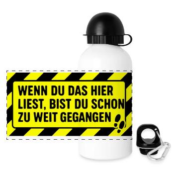 Sticker gegen neugierige Nachbarn - Panorama Trinkflasche mit Deckel 500 ml - Weiß - Vorne