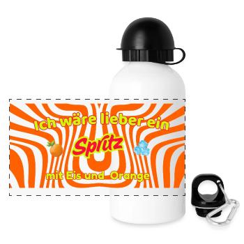 Ich wäre lieber ein Spritz – Sommer-Tasse mit Retr - Panorama Trinkflasche mit Deckel 500 ml - Weiß - Vorne