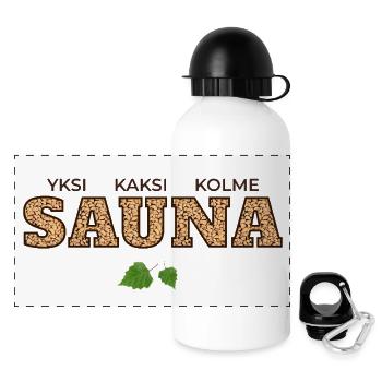 Un Deux Trois Sauna - Gourde panoramique avec couvercle 500 ml - blanc - Devant