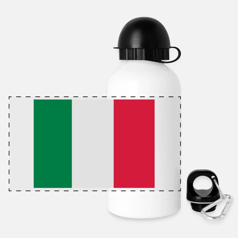 fahne_italien - Panorama Trinkflasche mit Deckel 500 ml - Weiß