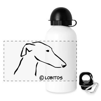 Greyhound head - Panoramic Thermal Bottle with Lid 500 ml - white - Front