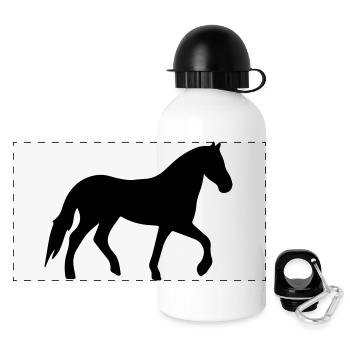 horse - Panorama Trinkflasche mit Deckel 500 ml - Weiß - Vorne
