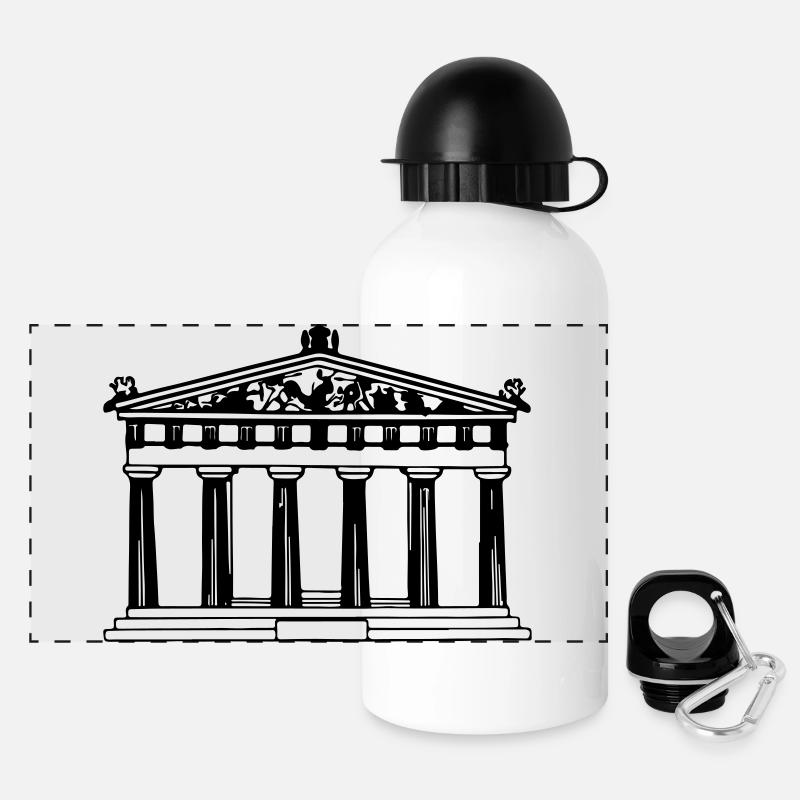greek_temple - Panoramic Thermal Bottle with Lid 500 ml - white