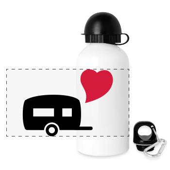 camping_love - Panoramic Thermal Bottle with Lid 500 ml - white - Front