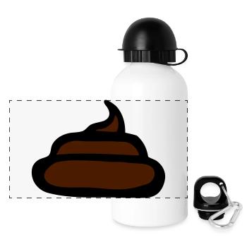 merde poo poop shit crap fun design - Gourde panoramique avec couvercle 500 ml - blanc - Devant