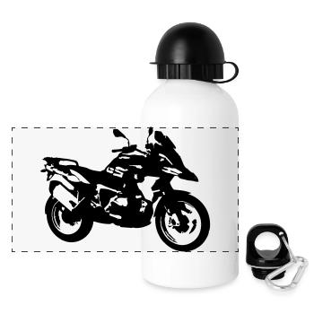 R1250 GS_einfarbig - Panorama Trinkflasche mit Deckel 500 ml - Weiß - Vorne
