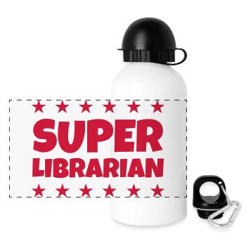 Library Librarian Bibliothek Bibliothèque Livre - Panoramic Thermal Bottle with Lid 500 ml - white - Front