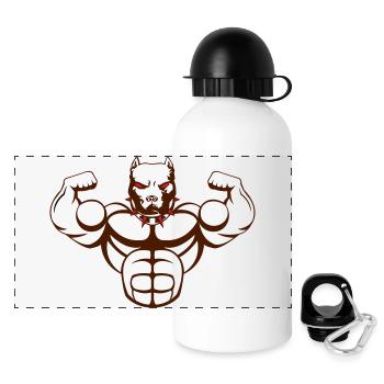 strong dog_02 - Panorama Trinkflasche mit Deckel 500 ml - Weiß - Vorne