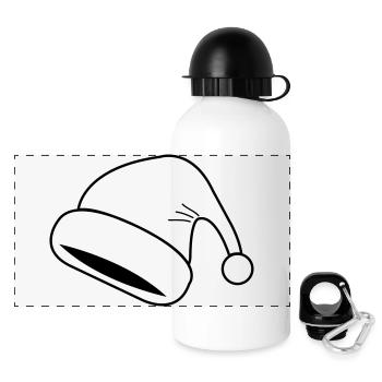 weihnachtsmuetze_001 - Panorama Trinkflasche mit Deckel 500 ml - Weiß - Vorne