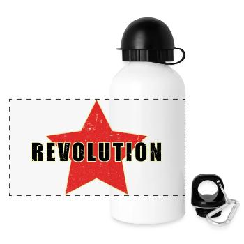 roter stern revolution - Panorama Trinkflasche mit Deckel 500 ml - Weiß - Vorne
