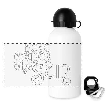 Here comes the sun - White - Panorama Trinkflasche mit Deckel 500 ml - Weiß - Vorne