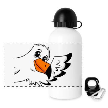 Seagull greeting greeting - Panoramic Thermal Bottle with Lid 500 ml - white - Front