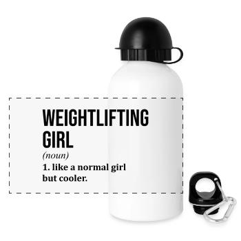 Weightlifting - Panoramic Thermal Bottle with Lid 500 ml - white - Front