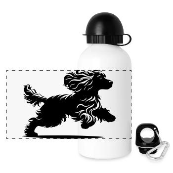 Cocker Spaniel - Gourde panoramique avec couvercle 500 ml - blanc - Devant