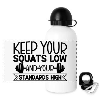 Squat Slow - Panorama Trinkflasche mit Deckel 500 ml - Weiß - Vorne
