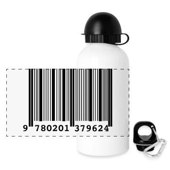 Code Barre Style - Gourde panoramique avec couvercle 500 ml - blanc - Devant