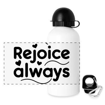 Rejoice, all the time - Panoramic Thermal Bottle with Lid 500 ml - white - Front