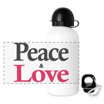 Peace and Love - Panoramic Thermal Bottle with Lid 500 ml - white - Front