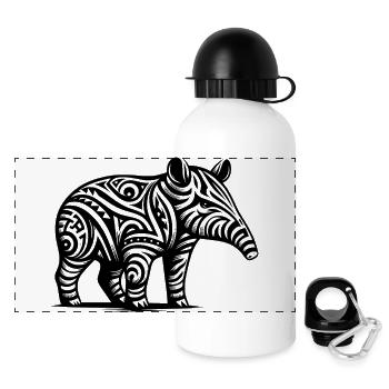 Tapir tribal - Gourde panoramique avec couvercle 500 ml - blanc - Devant
