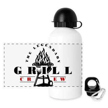Grill crew - Panorama Trinkflasche mit Deckel 500 ml - Weiß - Vorne