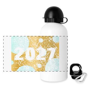 2027 - Gourde panoramique avec couvercle 500 ml - blanc - Devant