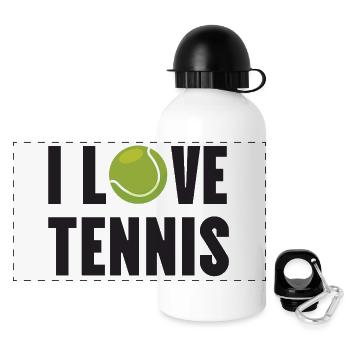 J’adore le tennis. - Gourde panoramique avec couvercle 500 ml - blanc - Devant