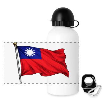 Drapeau de Taïwan - Gourde panoramique avec couvercle 500 ml - blanc - Devant