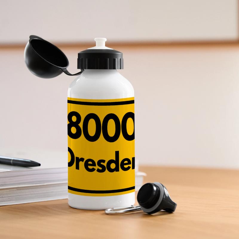 OLD POSTCODE POSTCODE RETRO 8000 DRESDEN ELBE Panoramic Thermal Bottle with Lid 500 ml