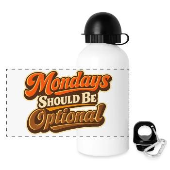 Monday Should Be Optional Lustiger Montag - Panoramic Thermal Bottle with Lid 500 ml - white - Front
