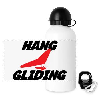 Hanggliding-Zentriertes Flügelabzeichen - Panorama Trinkflasche mit Deckel 500 ml - Weiß - Vorne
